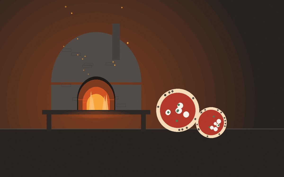 Três fornos de pizza pequenos lado a lado: de mesa a gás, portátil a lenha e uma cúpula de tijolo pequena