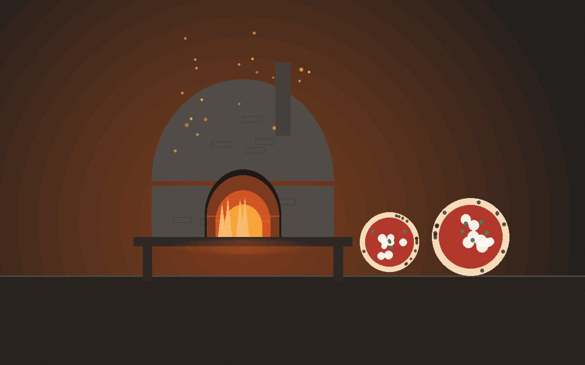 Pá de girar embaixo de uma pizza na pedra, rodando ela pra longe da chama